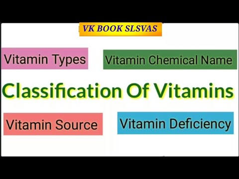 Types of vitamins/Vitamin deficiency/Classification of Vitamins/VK BOOK SLSVAS