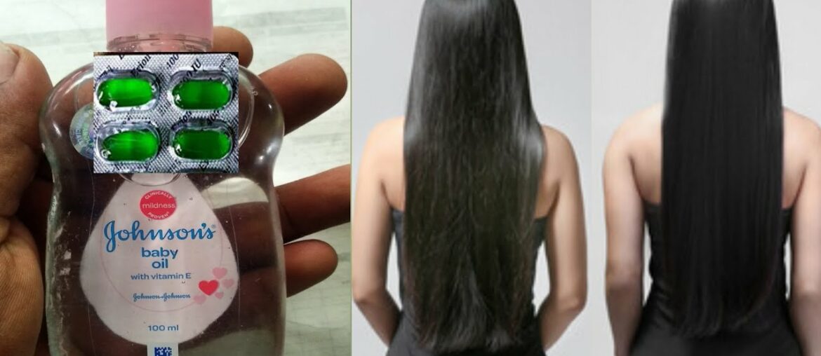 Johnson Baby oil and Vitamin E capsule Hair Care Beauty Tips - Longer Thicker Hair care Tips -/