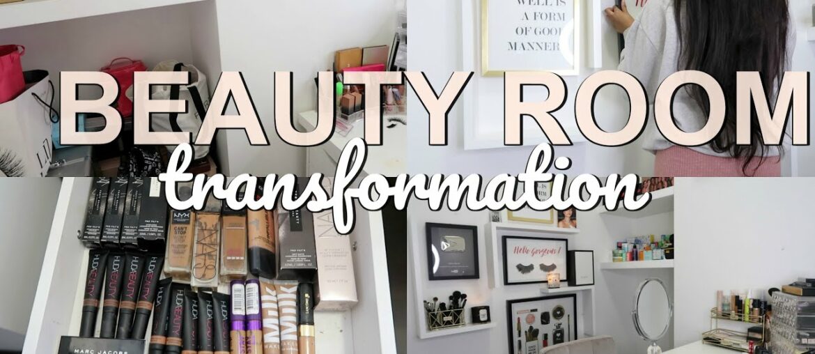 EXTREME BEAUTY ROOM TRANSFORMATION! DECLUTTER, ORGANIZE & DECORATING! BEAUTY ROOM TOUR | DANA ALEXIA