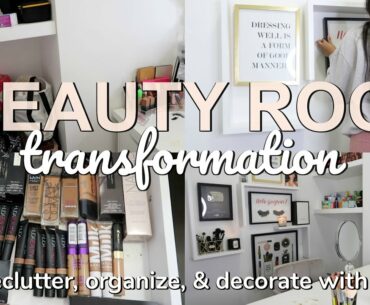 EXTREME BEAUTY ROOM TRANSFORMATION! DECLUTTER, ORGANIZE & DECORATING! BEAUTY ROOM TOUR | DANA ALEXIA