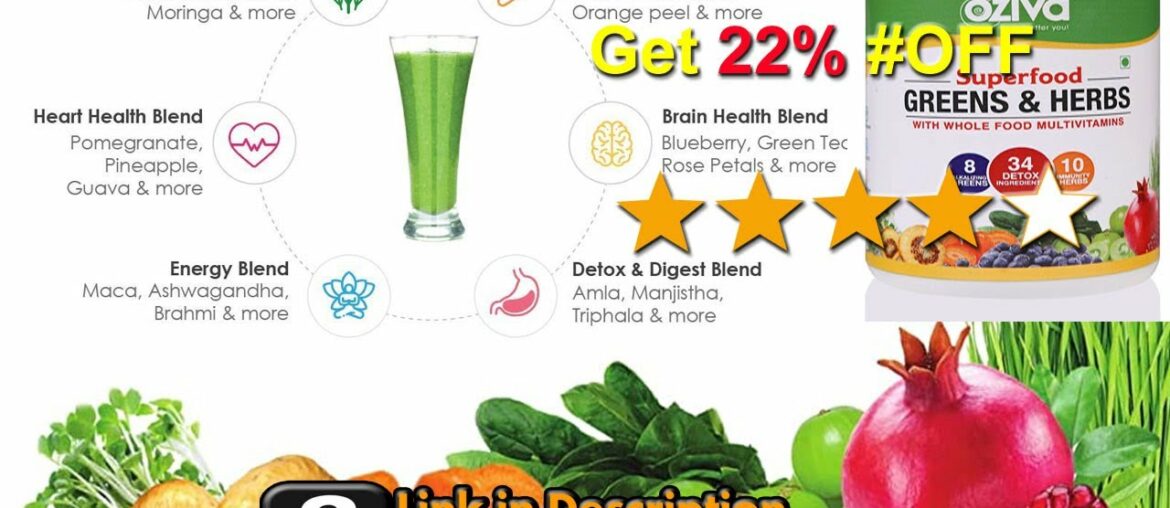 OZiva Superfood Greens And Herbs powder | Enhanced Immunity Booster for Adults