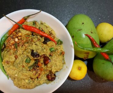 Sprouts and Raw mango tangy chutney (protein and vitamins dense dish) molakalu