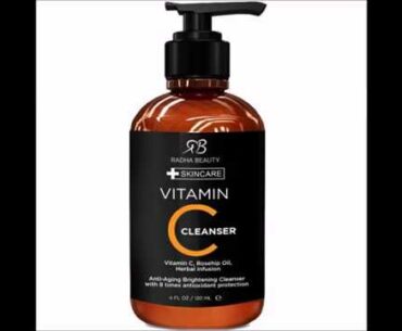 Radha Beauty Vitamin C Facial Cleanser 4 oz   Face wash for Anti Aging & Skin Brightening with Vitam