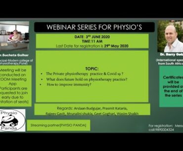 covid 19 impact & future of physiotherapy practice & how to build immunity