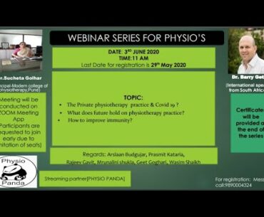 Covid 19 - Impact & Future of Physiotherapy practice & how to build immunity