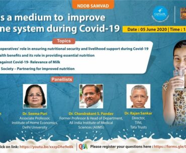 NDDB Samvad: Webinar on Milk as a medium to improve immune system during COVID-19