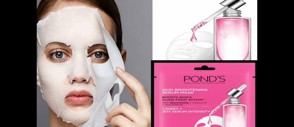 Ponds Skin Brightening Serum Mask +Demo Boosts skin's Glow from within with vitamin E+ Sea Daffodil.