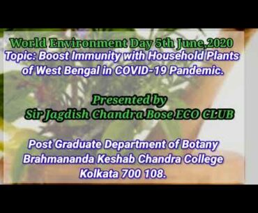 Boost Immunity with Household Plants of West Bengal in COVID 19 pandemic