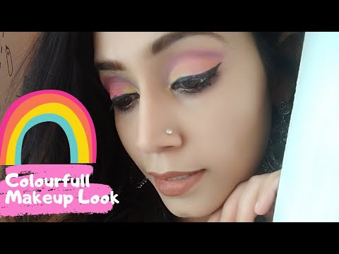 Colourfull Rainbow Eye Makeup look | Makeup tutorial step by step | Pretty Looks