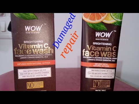 Wow brightening vitamin c facewash||damaged repair||review n demo