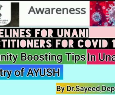 "Unani Immunity bossting tips against Corona virus"/GUIDELINES for UNANI PRACTITIONERS for COVID 19