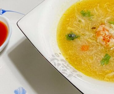 Seafood soup |Healthy shrimp tofu soup |