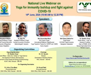 National live webinar on Yoga for Immunity buildup and fight against COVID-19