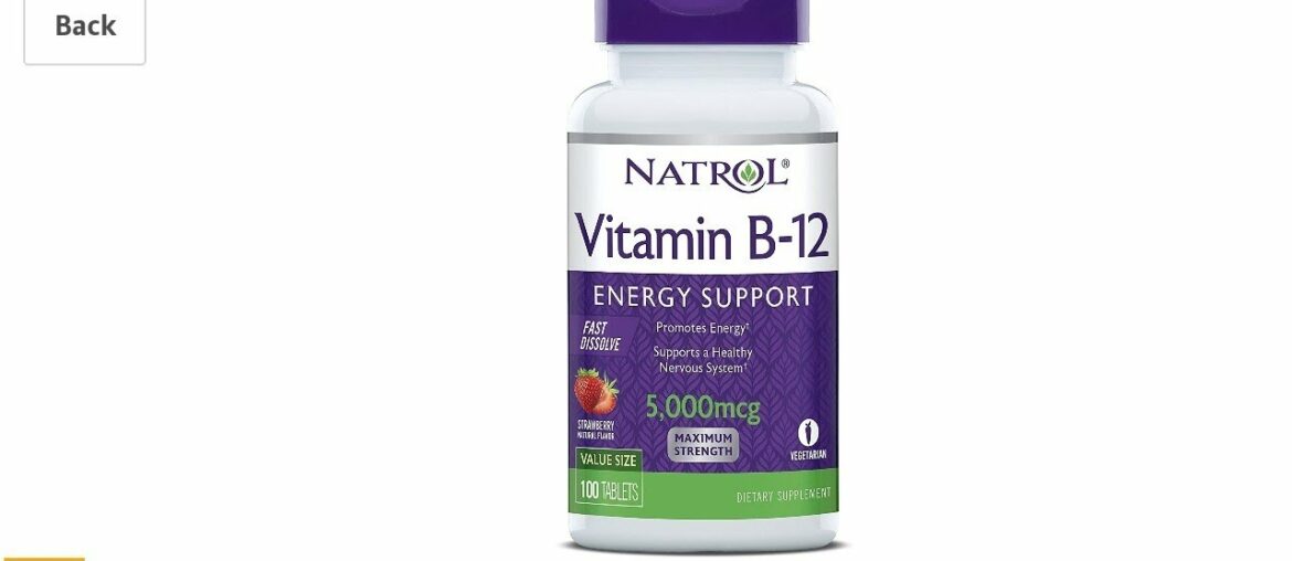 Natrol Vitamin B12 Fast Dissolve Tablets, Promotes Energy, Supports a Healthy Nervous System, Maximu