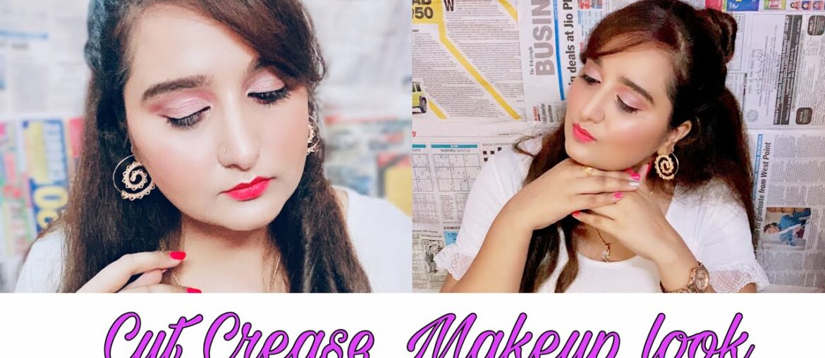 || Cut crease makeup tutorial for beginners || Cut crease eye look ||