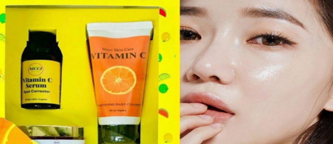 Nicci natural herbal Vitamin-C skin Whitening face serum and glowing kit Review,faceGel glowing kit.