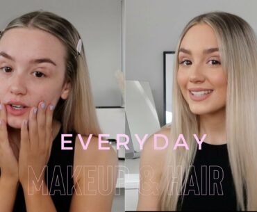 MY EVERYDAY MAKEUP *CHATTY GRWM INCLUDING SKINCARE, MAKEUP AND HOW I CLIP IN MY HAIR EXTENSIONS*