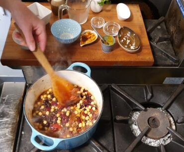 Three Bean Chilli #plantbased #spice #onepot #lunch #recipeoftheday #yumyum #deliciouscooking #