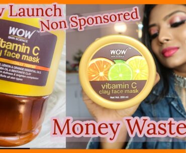 *New Wow Vitamin C clay Face mask || Best Product for Clear Brighter skin || Detailed Review + Demo