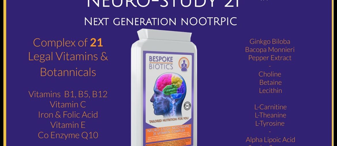 NEURO-STUDY  21 Bespoke  Biotics Intro to Nootropic supplement for cognitive brain enhancement