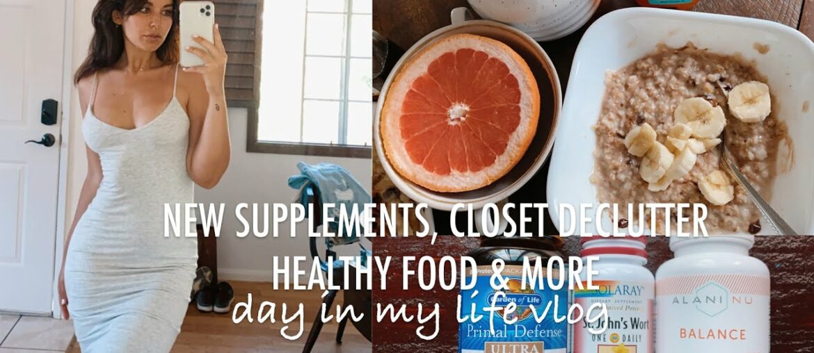 Day in my life | supplements I take, closet decluttering, & healthy food | VLOG