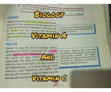 Biology: chap#8 Nutrition| vitamin A and C| class 9 PTB curriculum..