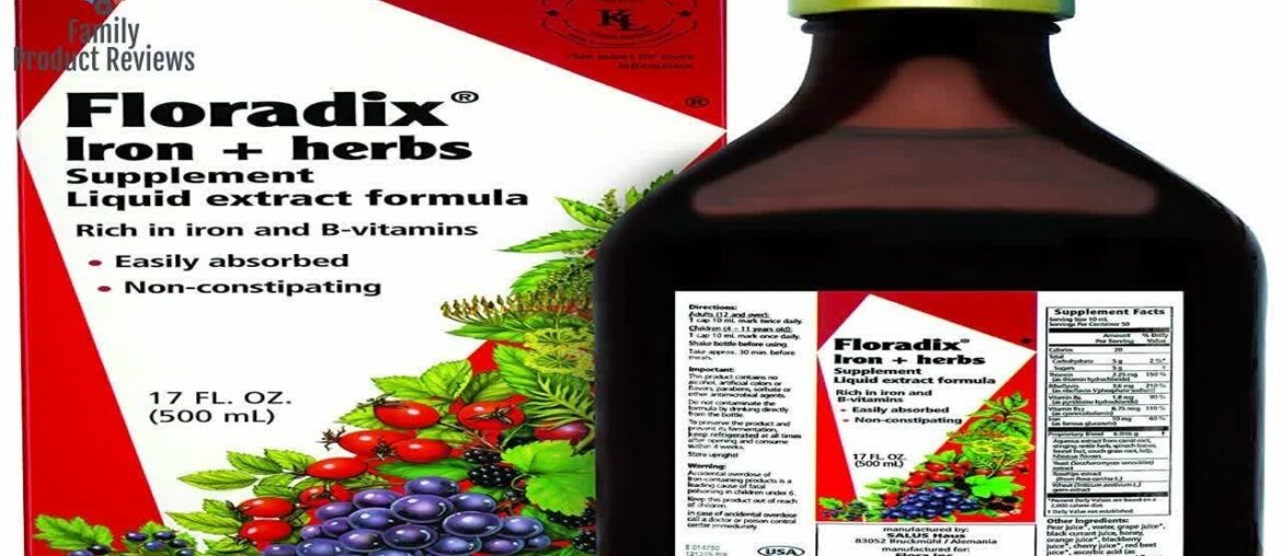 Floradix Liquid Iron Supplement  Herbs 17 Oz Large - All Natural Vegetarian Vitamin C Non Consti