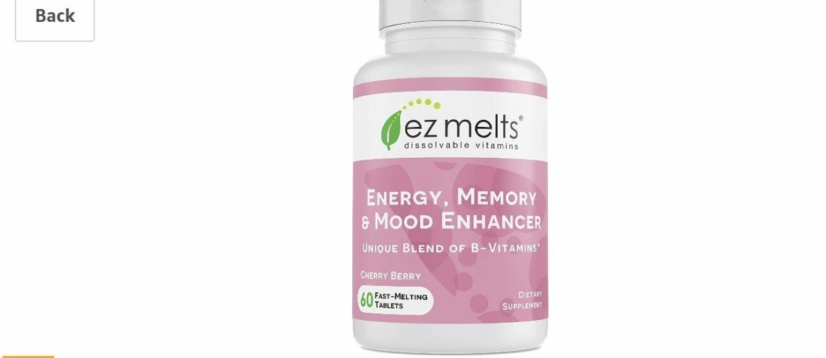 EZ Melts Energy Memory & Mood Enhancer, Methylated B-Complex, Sublingual Vitamins, Vegan, Zero Sugar