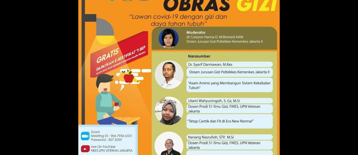 FIKES : Obras Gizi Seri 8 Lawan Covid-19 dengan Gizi dan Daya Tahan Tubuh