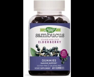 Nature's Way Sambucus Elderberry Gummies, Herbal Supplements with Vitamin C and Zinc,