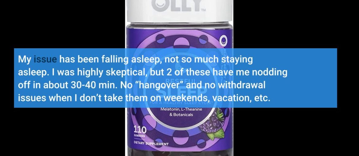 OLLY Restful Sleep Gummy Supplement with Melatonin & L-Theanine Chamomile, BlackBerry Zen,Suppo...