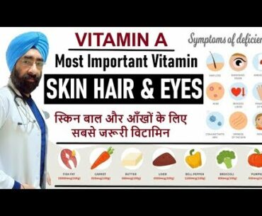 Most Imp Vitamin for SKIN, HAIR & EYES - VIT A - Full Info | Dr.Education (Hindi + Eng subs)