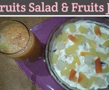 Fruits Salad and Fruits Juice|| Nutritional Rich Recipe|| Cream Salad|| Mix Fruits Juice||