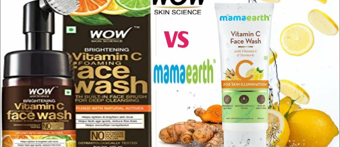 Mamaearth Vitamin C Face Wash Vs Wow Skin Science Brightening Vitamin C  Foaming Face Wash||