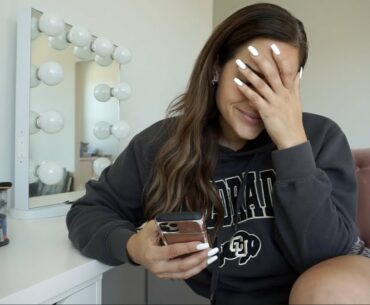 My boyfriend SURPRISED ME *emotional* + Makeup Organization in my new room | Moving Vlog