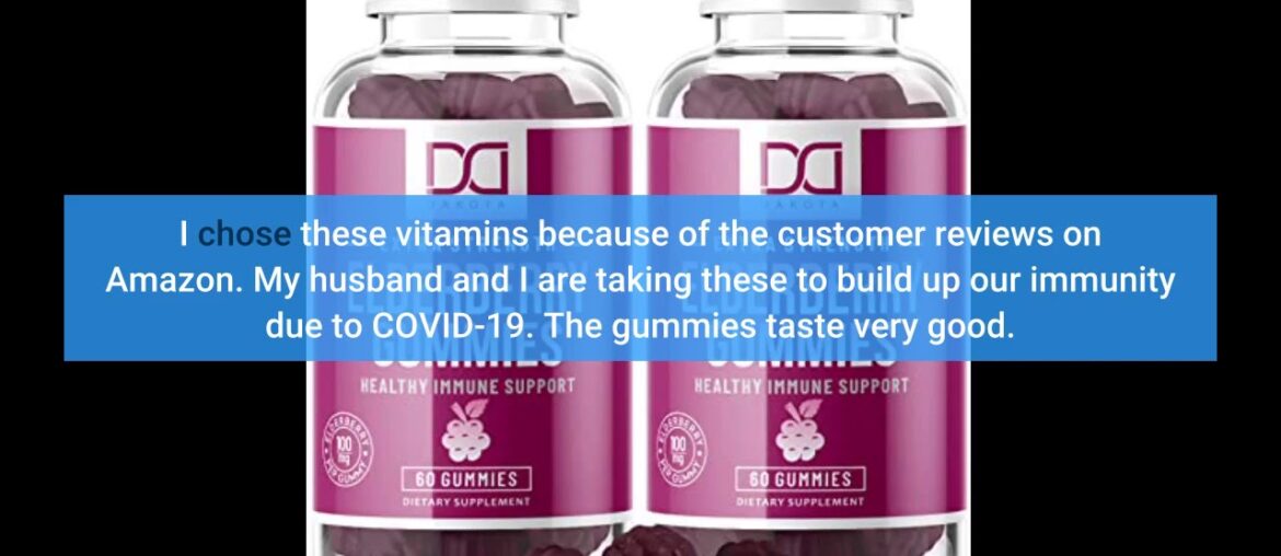 Review: Elderberry Gummies for Kids & Adults 200mg with Vitamin C & Echinacea Immune Support Ve...