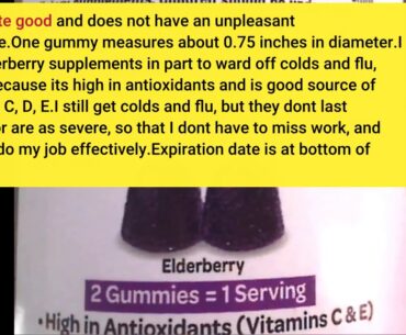 Review: Elderberry + Vitamins & Zinc Crafted Blend Gummies, Airborne (60Count in A Bottle), Glu...