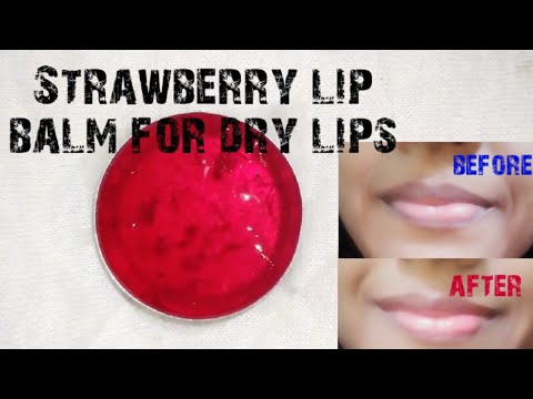 Diy strawberry lip balm for chapped dry lips.#lipcare, #beauty, #malayalam,. Solution for dry lips