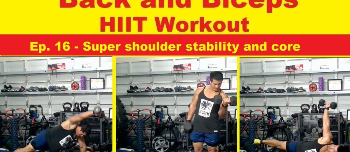 At home back and biceps workout with dumbbells Ep. 16 | Super Shoulder Stability and Abs