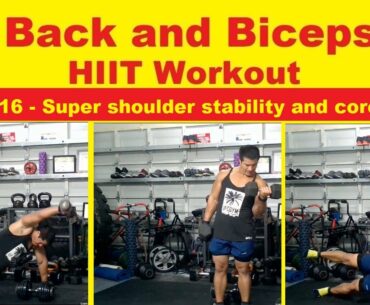 At home back and biceps workout with dumbbells Ep. 16 | Super Shoulder Stability and Abs