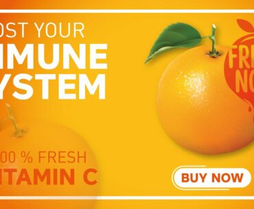 Boost Up Your Immune System | 100% Vitamin C Fresh Orange | Poster Design in Adobe Illustrator CC