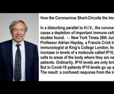 Covid-19 behaves like AIDS says Prof Adrian Hayday - echoes early report about 'HIV insertion'