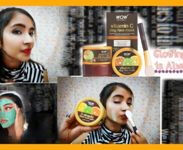 *NEW LAUNCH* WOW vitamin C clay face mask Review+Demo || Best for Skin Brightening || SHREYA AGRAWAL