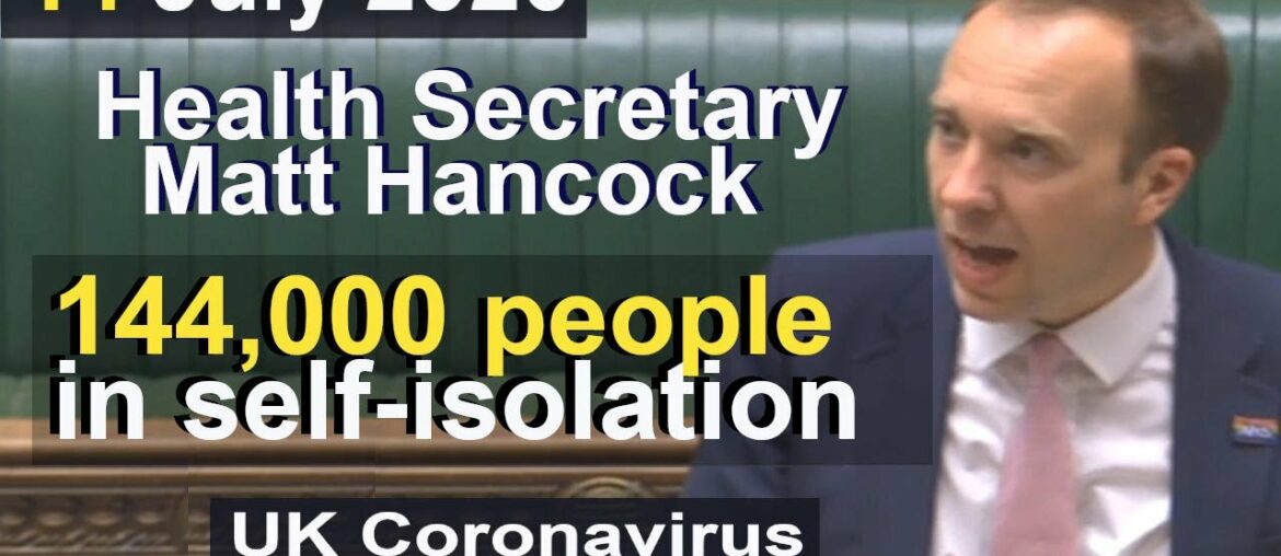 Matt Hancock presents the latest UK Covid 19 Coronavirus updates 14 July 2020
