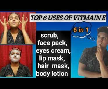 TOP 6 USES OF VITAMIN E CAPSULES | for instant glow | hair growth |Aladdin skincare