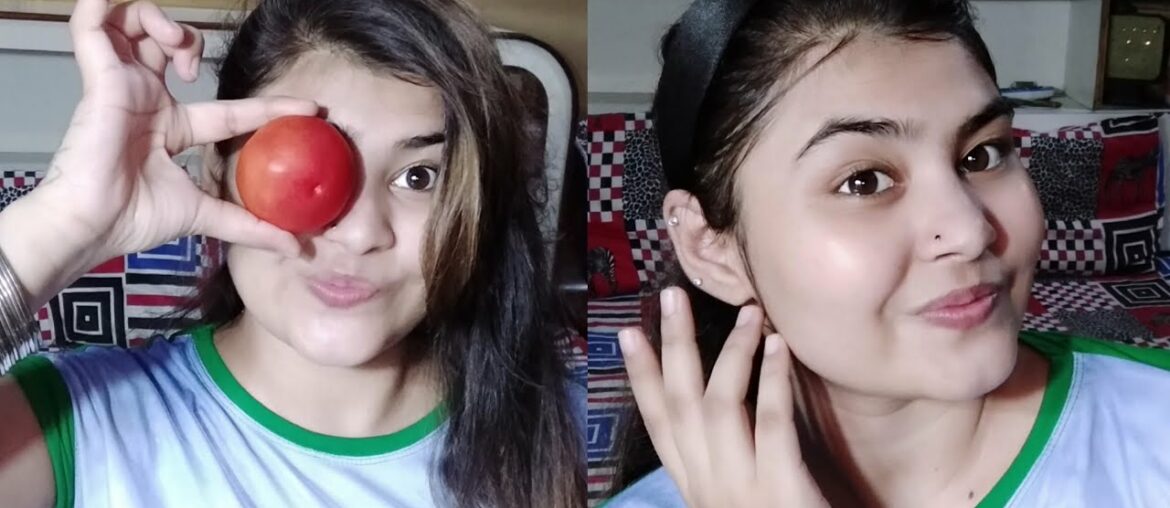 Vitamin C facial 3 steps may skin Glow kre gi aor beautiful bhi dikhe gi tomato facial || Simr style