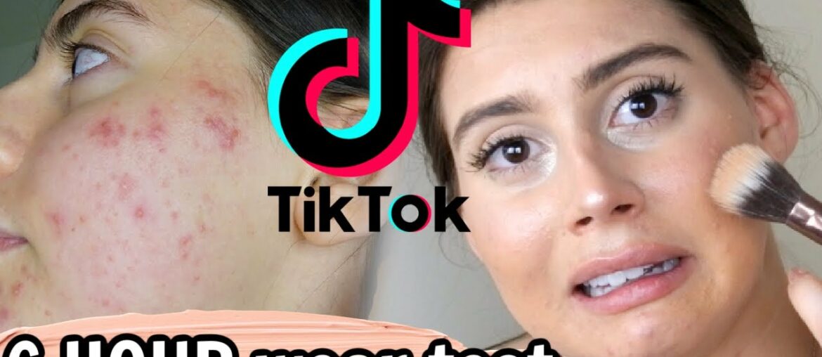 TESTING TIKTOK MAKEUP HACKS ON MY ACNE.. DID IT WORK?! || 6 HOUR LONG WEAR TEST