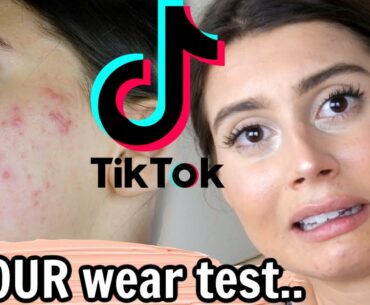 TESTING TIKTOK MAKEUP HACKS ON MY ACNE.. DID IT WORK?! || 6 HOUR LONG WEAR TEST