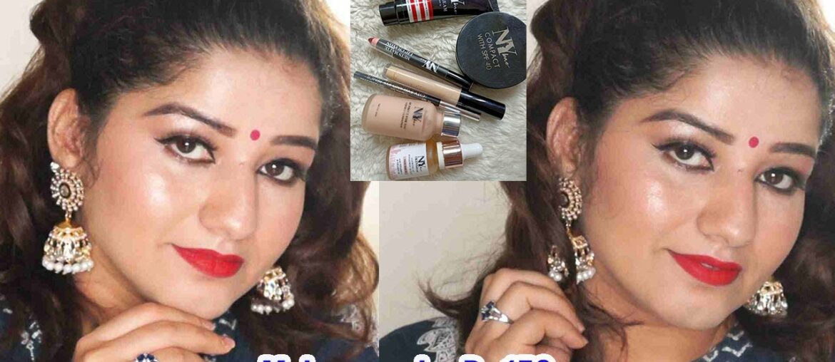 Makeup under Rs 150 with saste products / makeup with ny bae products/ ny bae one brand makeup