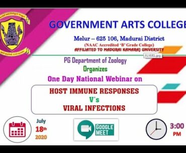 One Day National Webinar on  HOST IMMUNE RESPONSES V’s VIRAL INFECTIONS